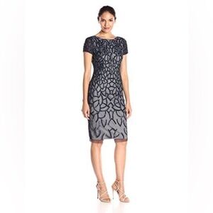 NWT Adrianna Papell Navy Sequin Dress sz 10